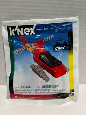 K'nex Helicopter 15 Piece Toy Building Kit Set 61001/69936 New Sealed